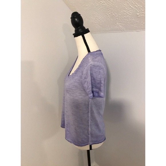 Anthropologie Maeve Arista V-Neck Purple Short-Sleeve T-Shirt - Size Extra Small - Picture 3 of 10